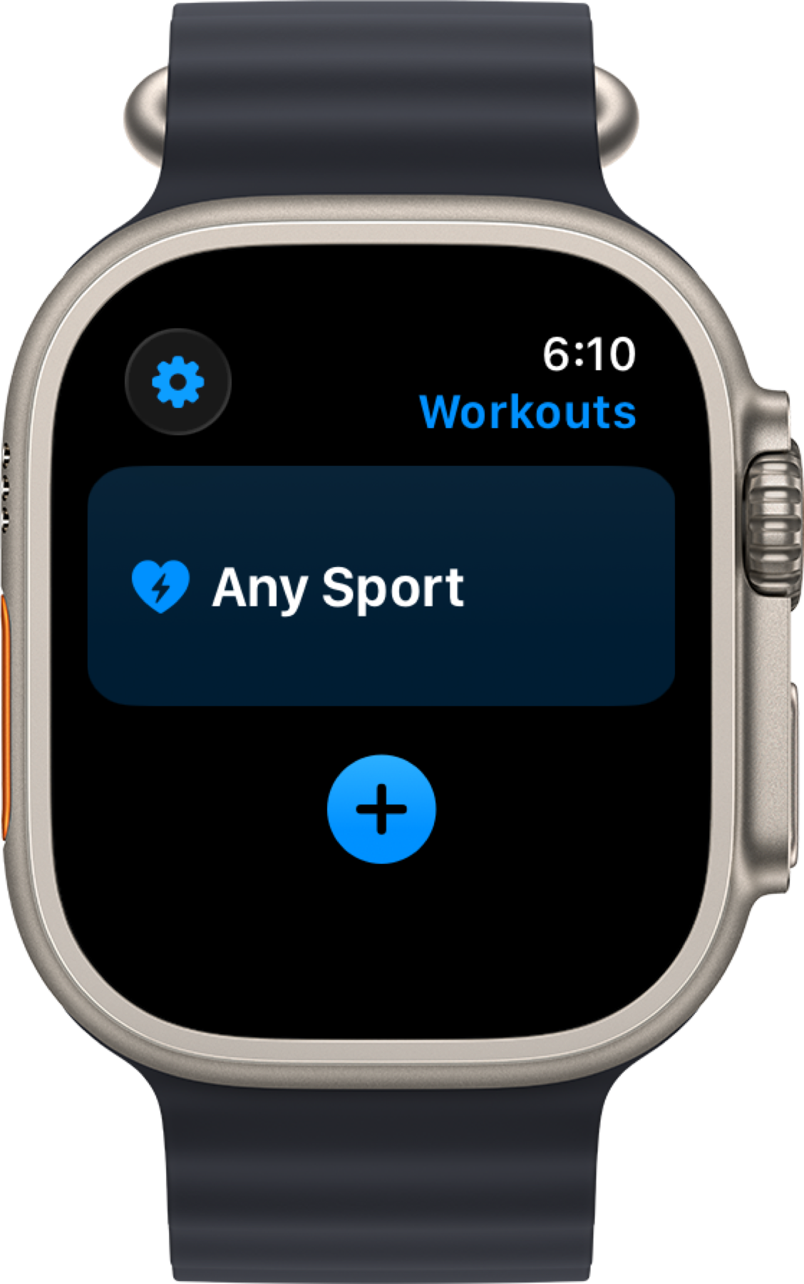 IRL Health Bar Workout app showing the Any Sport workout picker