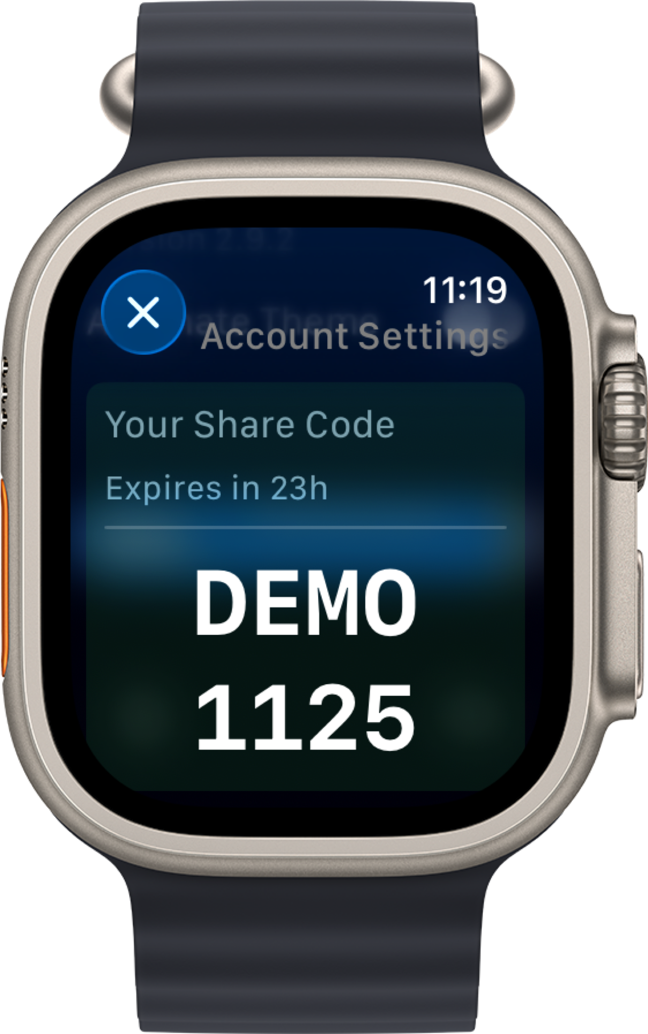 Watch showing share code